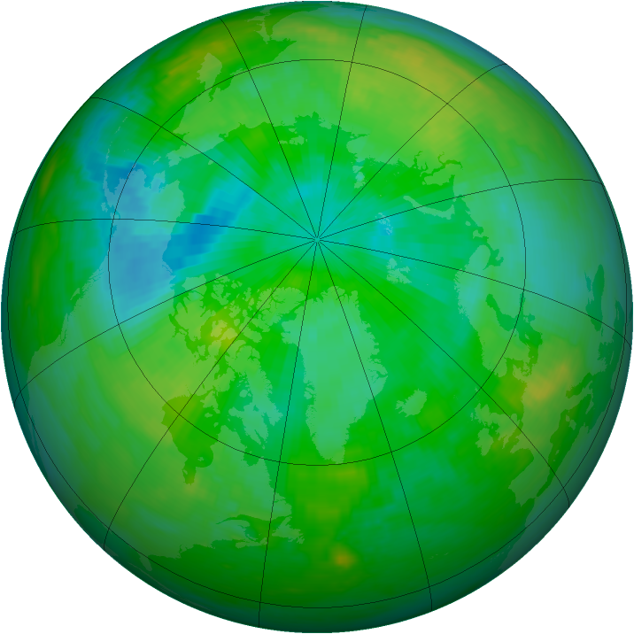 Arctic ozone map for 25 August 1979